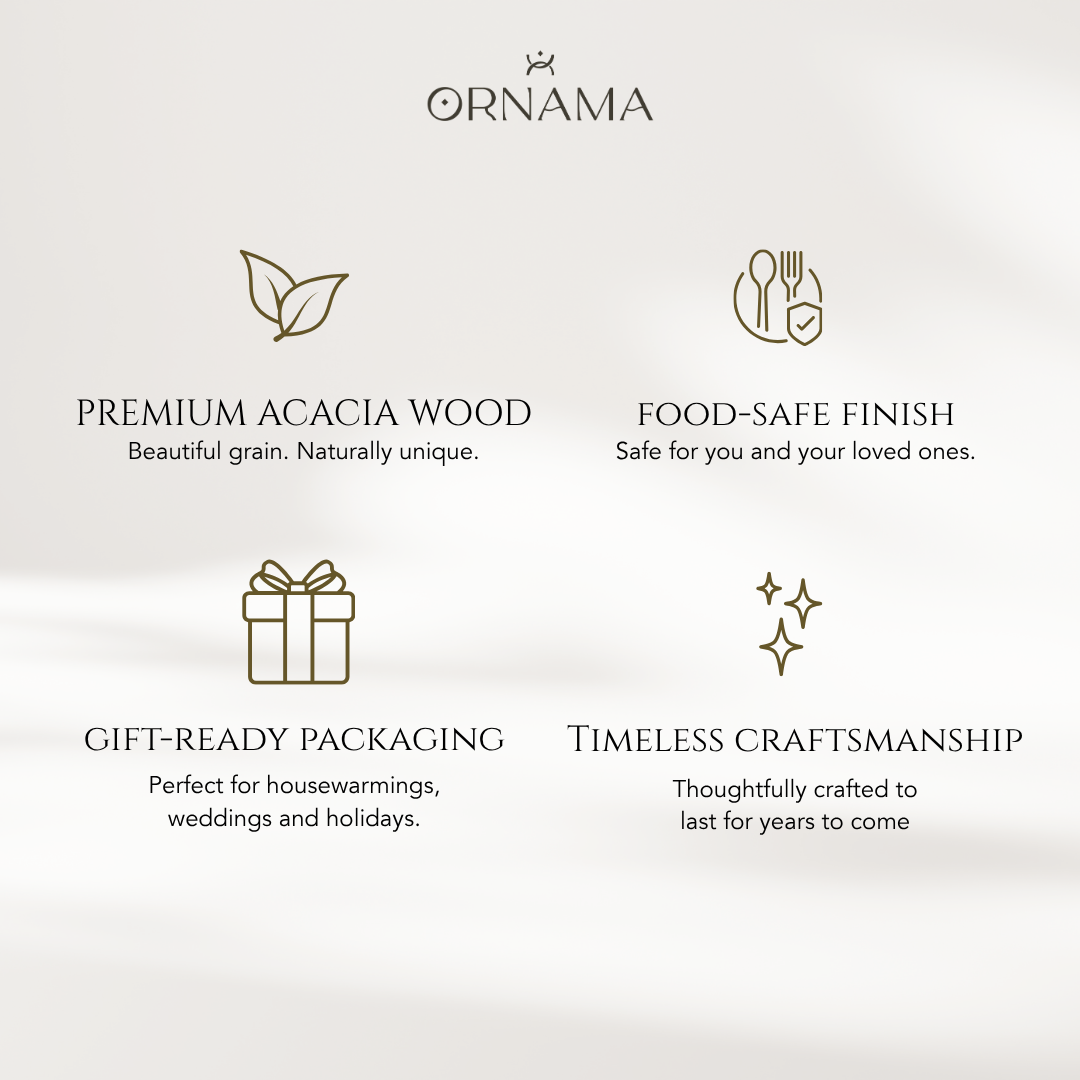 Acacia Wood Charcuterie Board — Artisan Cheese Platter | Ornama