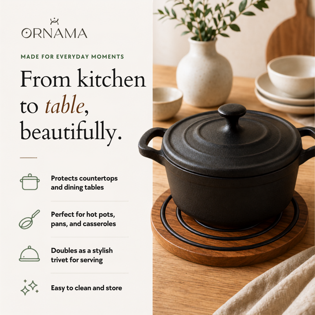 Magnetic Wooden Trivet for Hot Pots and Pans