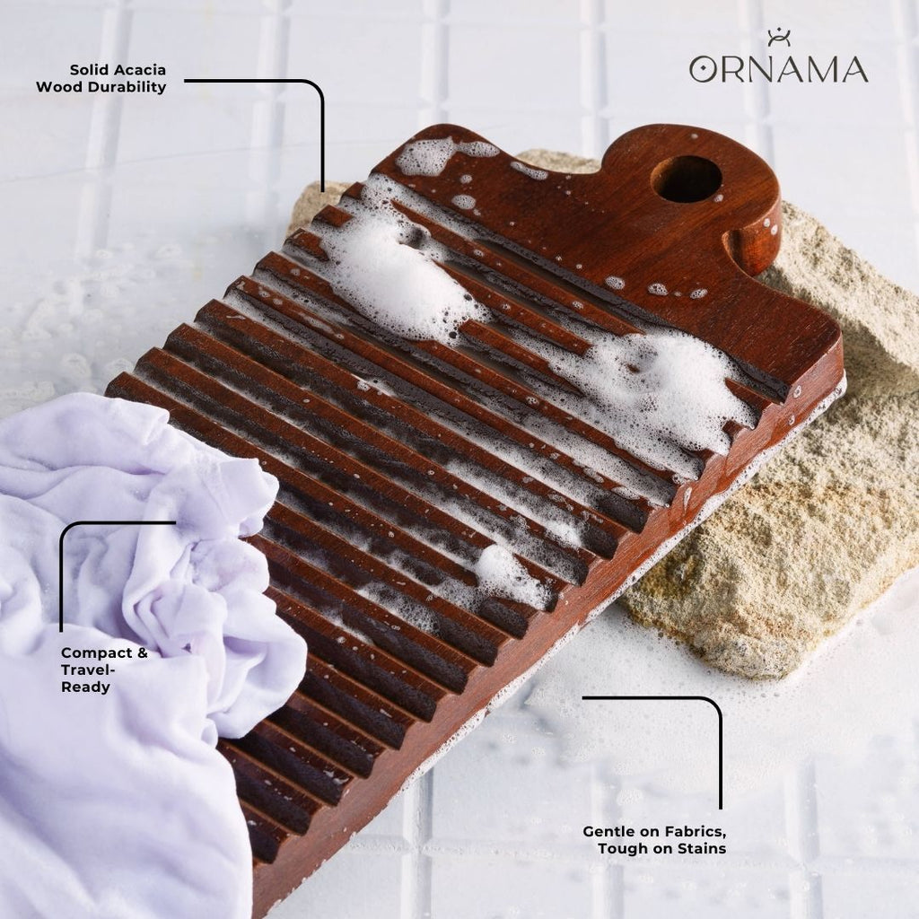 Anti Slip Wooden Washboard With Premium Acacia Wood