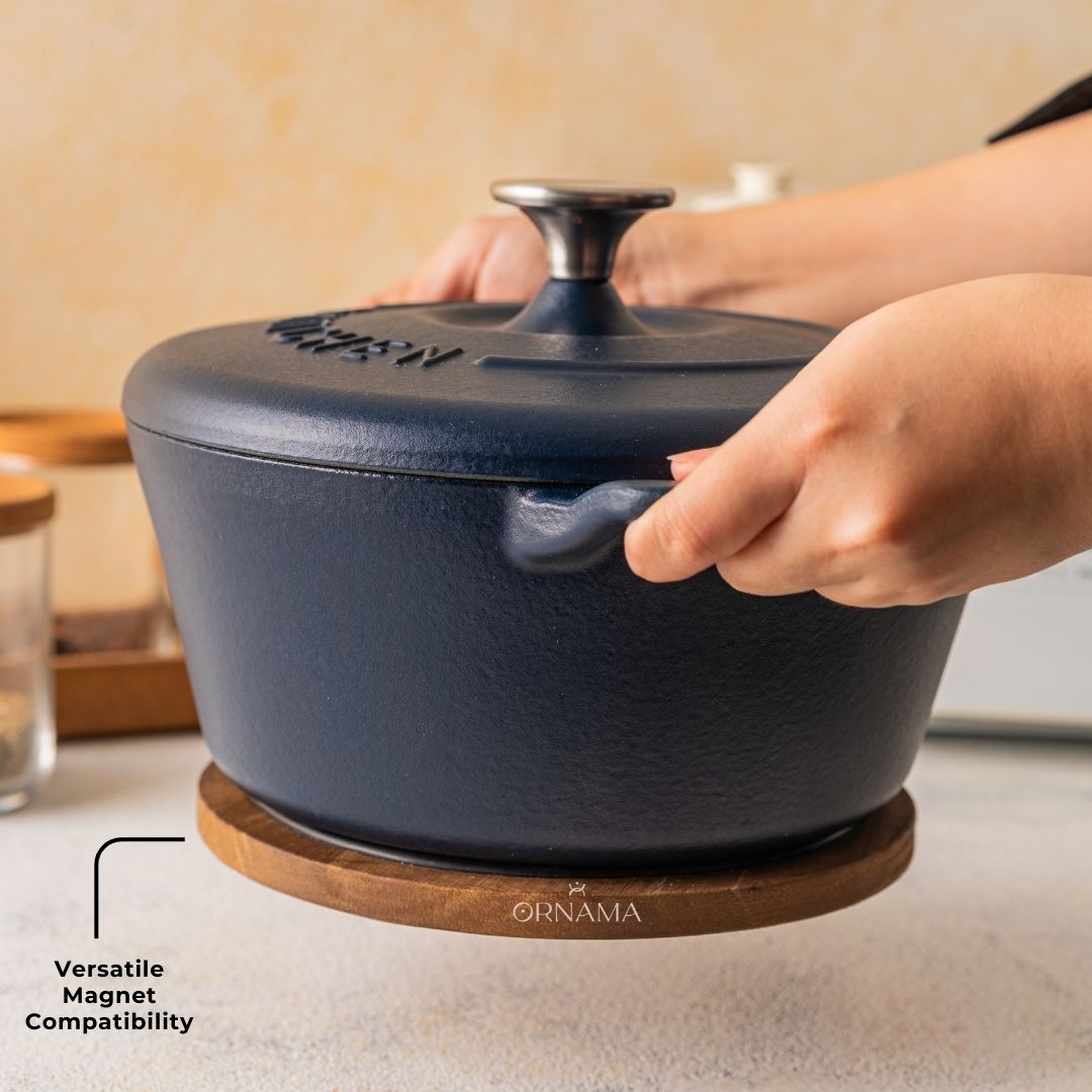 Magnetic Wooden Trivet for Hot Pots and Pans